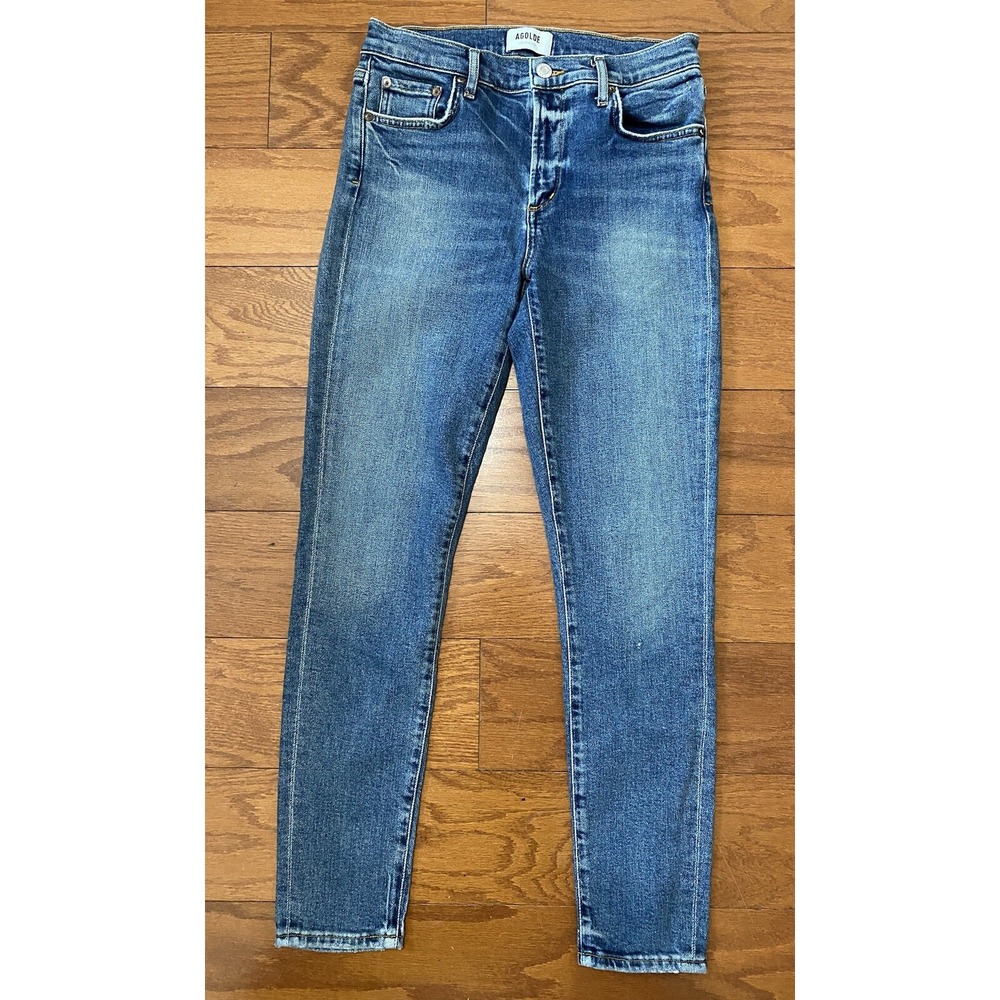 Agolde Womens Blue Sophie Dark Wash 5-Pocket Design Denim Skinny Jeans Size 27